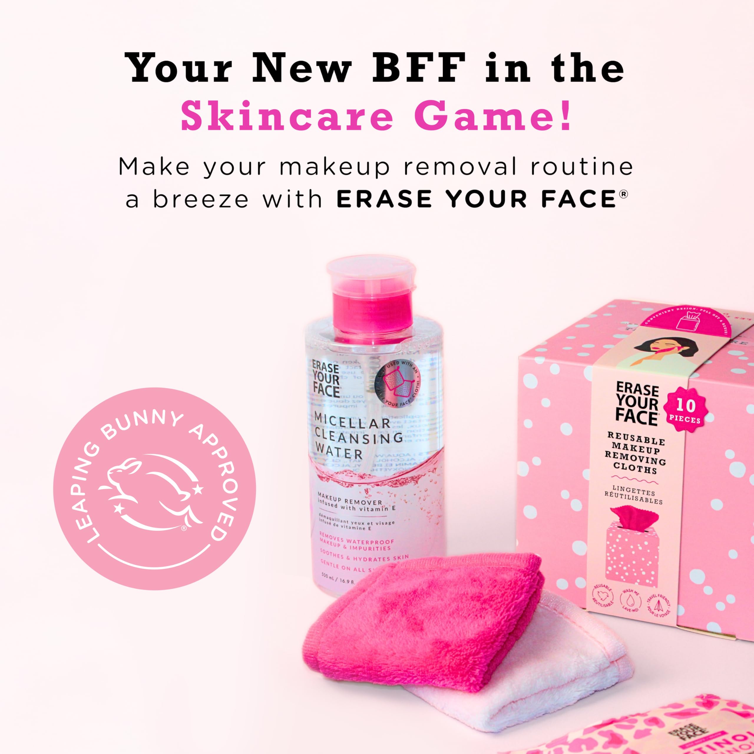 ERASE YOUR FACE bridesmaid gift box showcases eight-count set for special occasions.