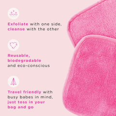 ERASE YOUR FACE dual-sided design enables exfoliation and cleansing in one step.