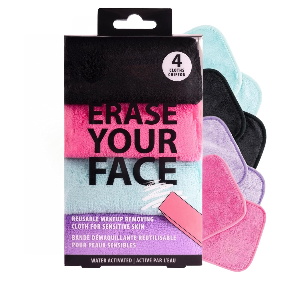 ERASE YOUR FACE reusable cloths closeup for gentle makeup removal on sensitive skin