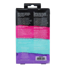 ERASE YOUR FACE water-activated cloth demonstrates fast makeup removal with a splash of water.