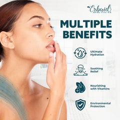 Erbaid grass-fed beef tallow lip balm texture highlighting natural nourishment for lips