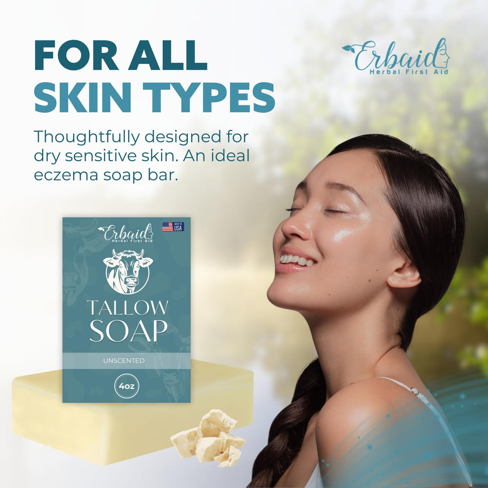Erbaid hands washing with beef tallow soap reveals gentle, unscented care