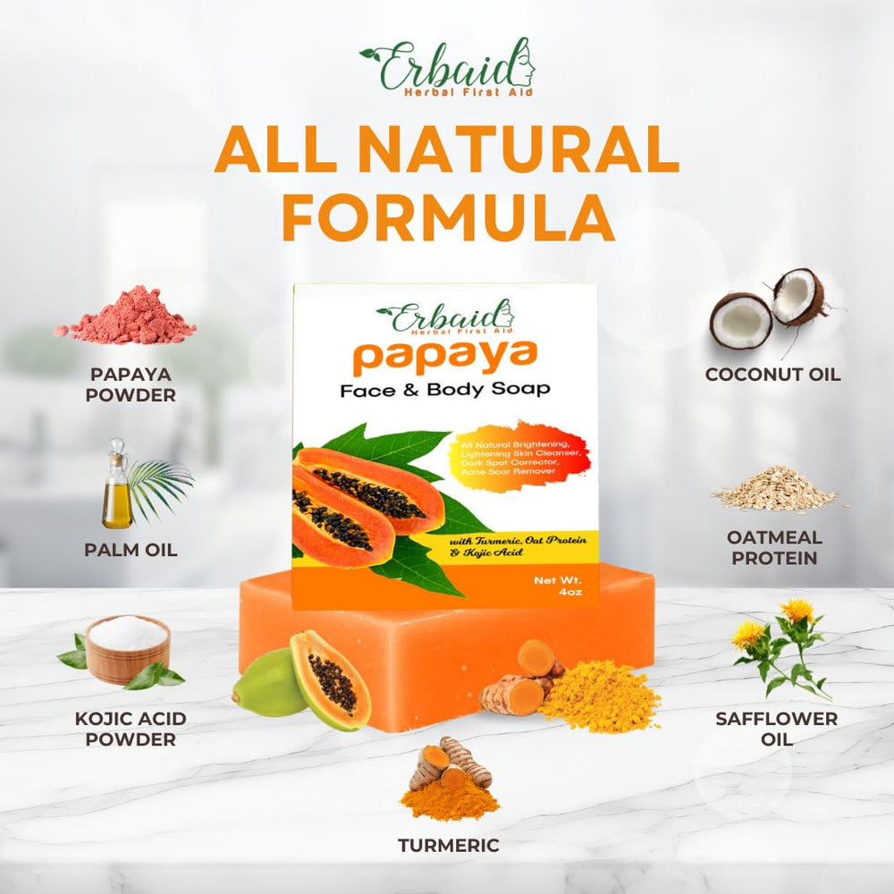 Erbaid Papaya Soap handcrafted in the USA reflecting artisanal quality.