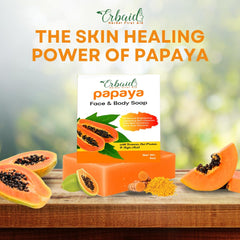 Erbaid Papaya Soap with rich lather ready for face and body cleansing.
