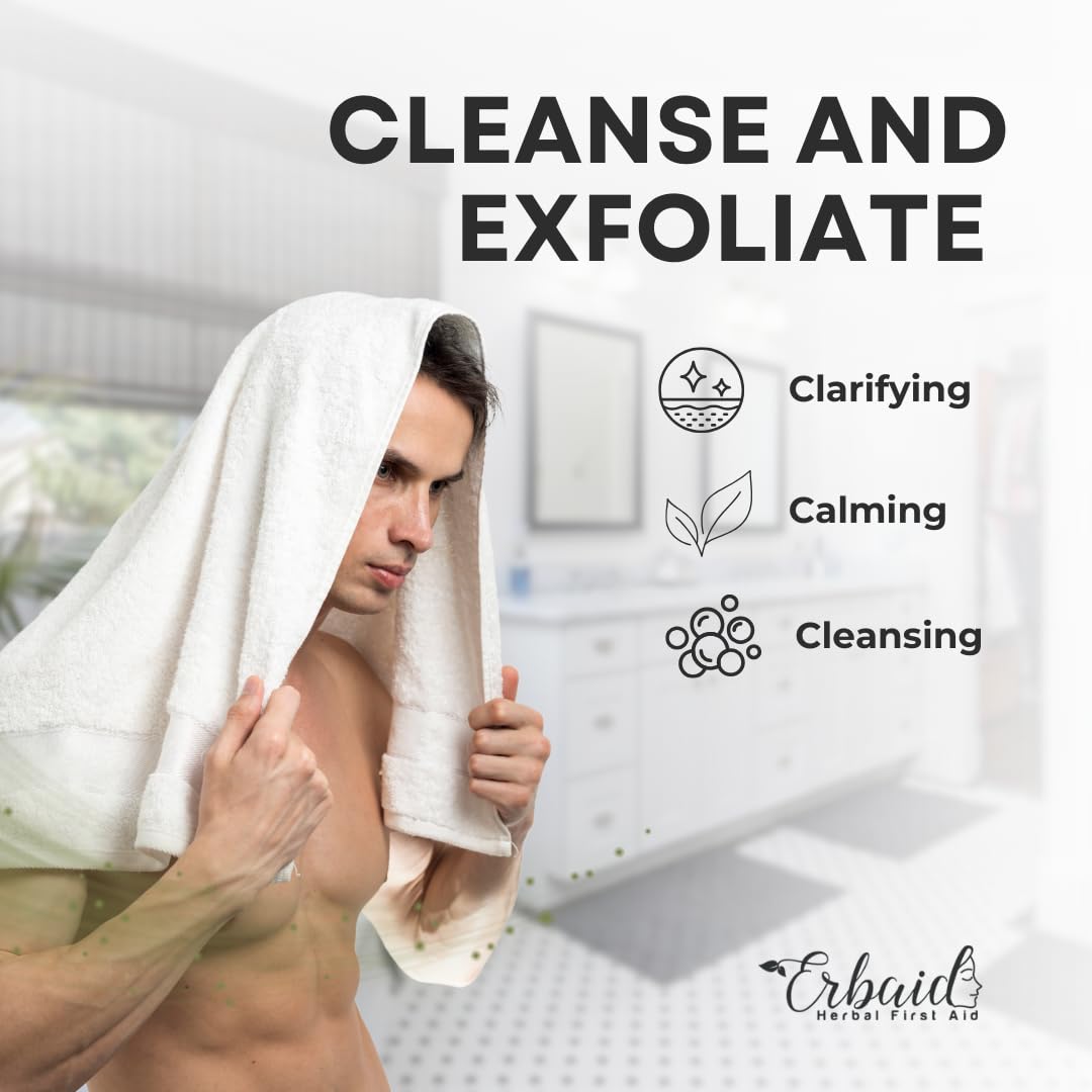 Erbaid Pine Tar Soap texture closeup highlighting rich lather and cleansing power.