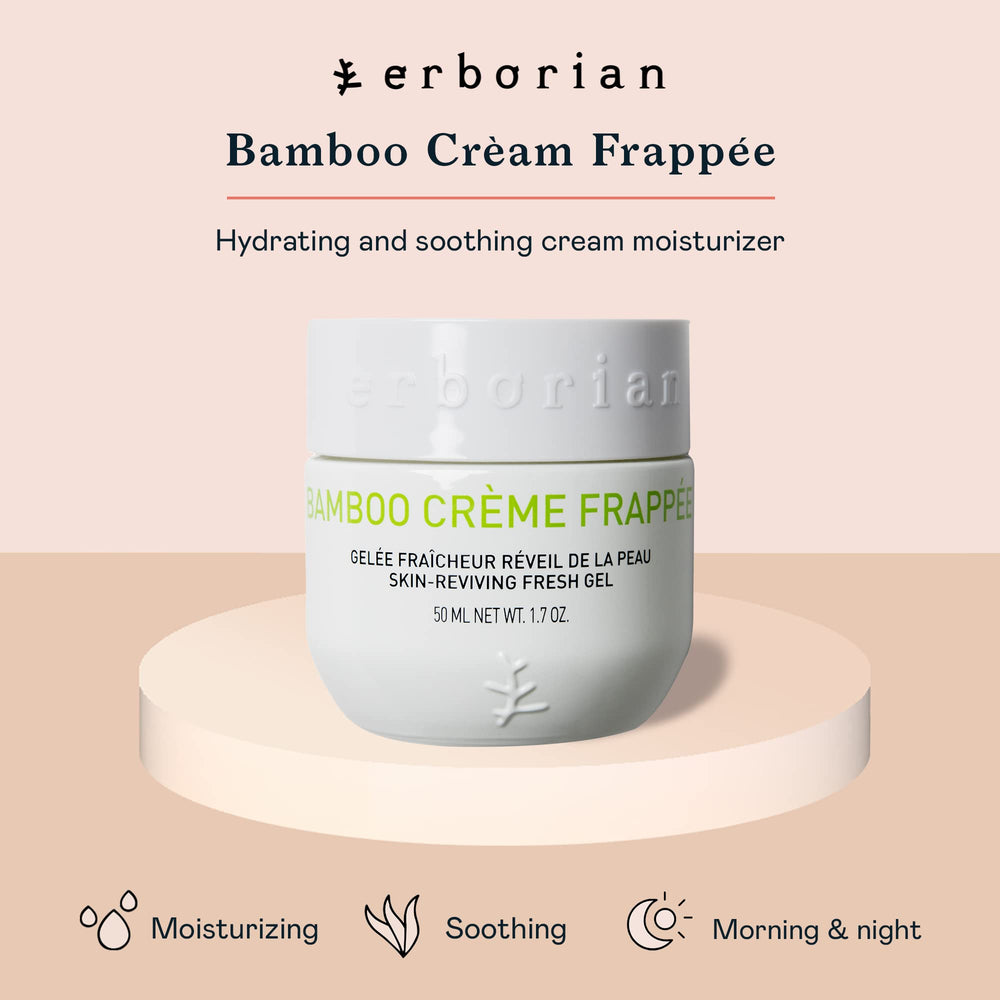 Erborian Bamboo Creme Frappee texture swatch demonstrating moisturizing feel.