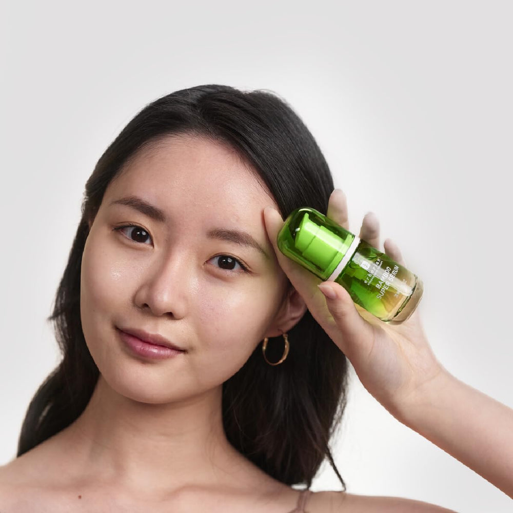 Skin after using Erborian Bamboo Super Serum with a hydrated, radiant glow.