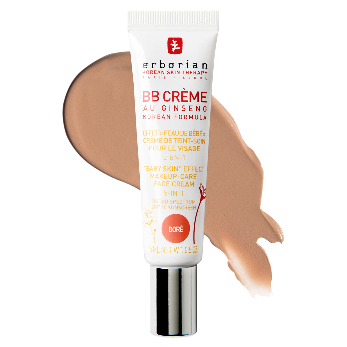 Erborian BB Cream Doré bottle with SPF 20 for daily protection.