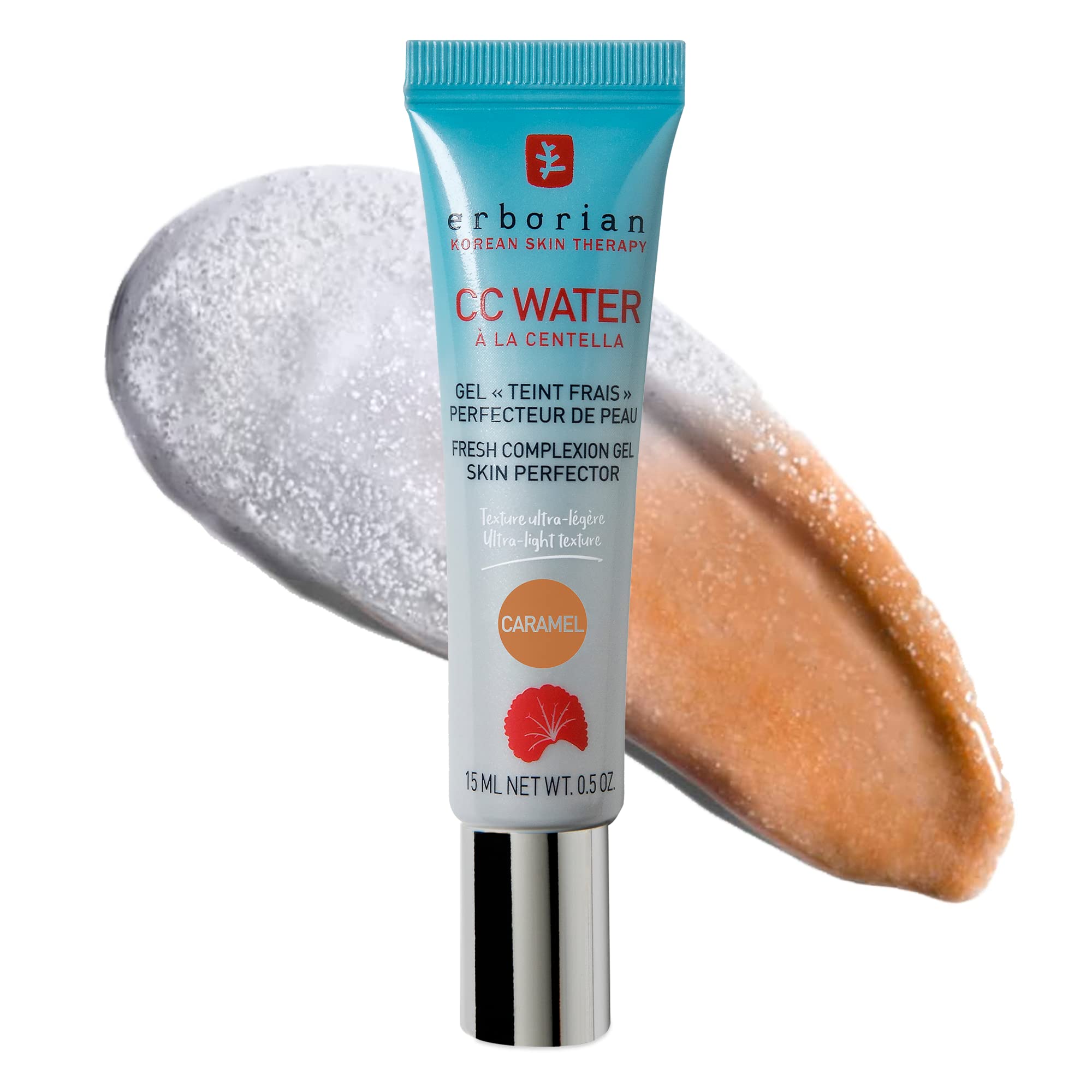 Erborian CC Water Caramel with encapsulated pigments provides natural sheer coverage and a soft glow.