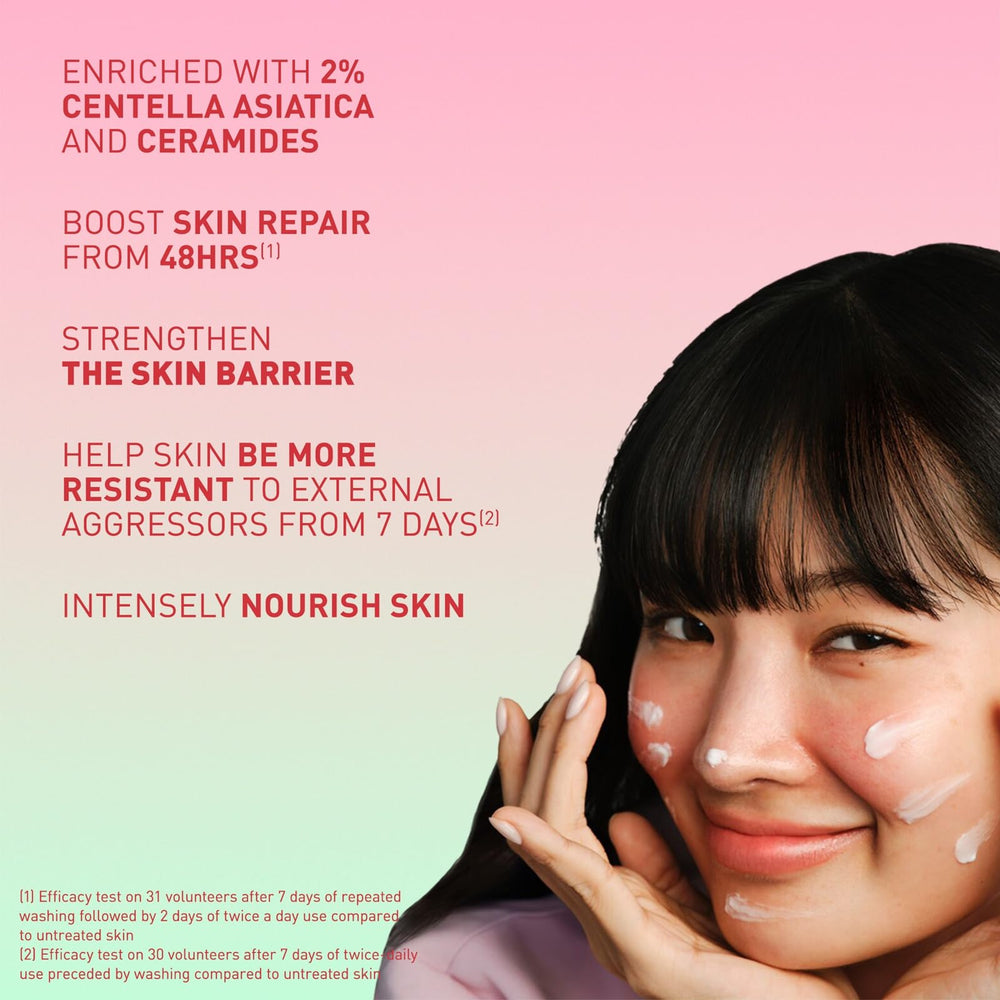 Ingredients close-up of Erborian Centella Barrier Cream with barrier-supporting ceramides