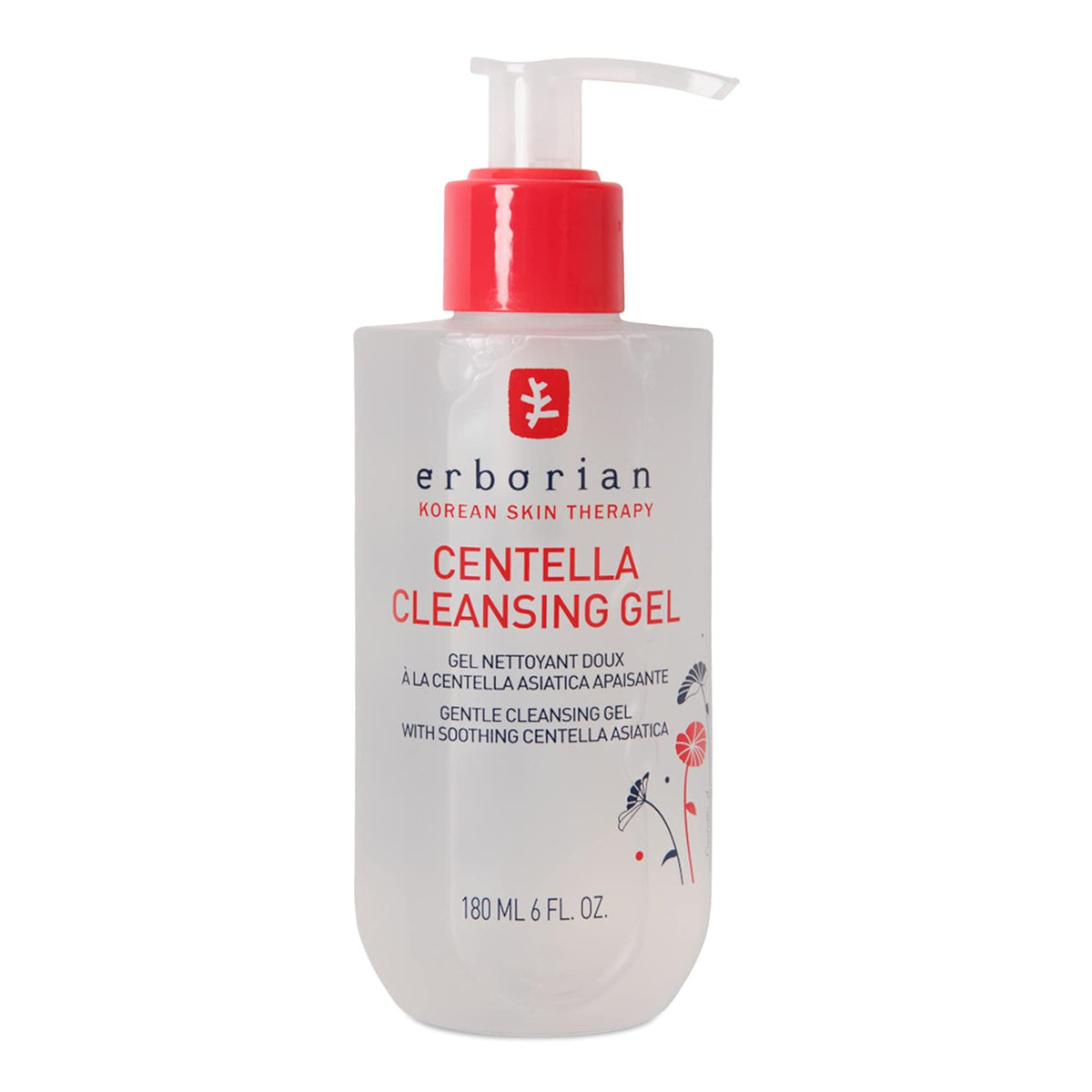 Erborian Centella Cleansing Gel bottle shows a soothing daily cleanser for clear pores.