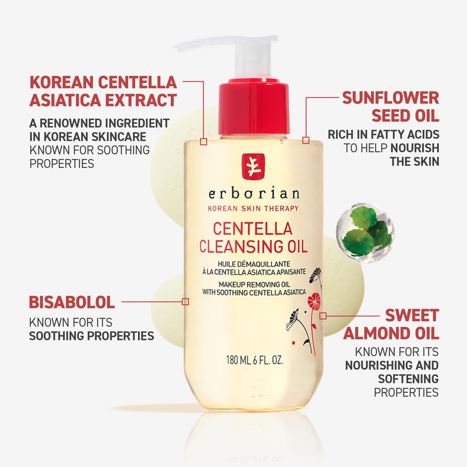 Close-up of Centella ingredients explains soothing benefits for sensitive or irritated skin