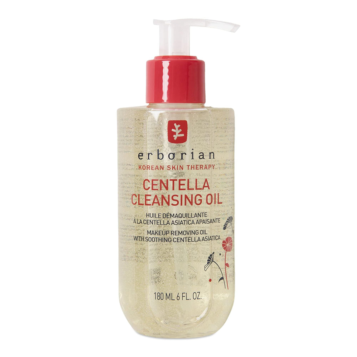 Erborian Centella Cleansing Oil packaging highlights soothing, easy makeup removal for daily skin care