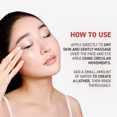 Texture close-up shows light oil that emulsifies with water for quick makeup removal
