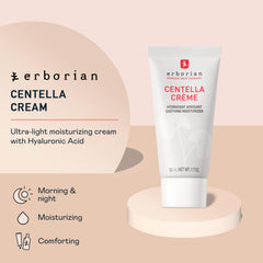 Texture swatch of Erborian Centella Cream showing lightweight hydration.