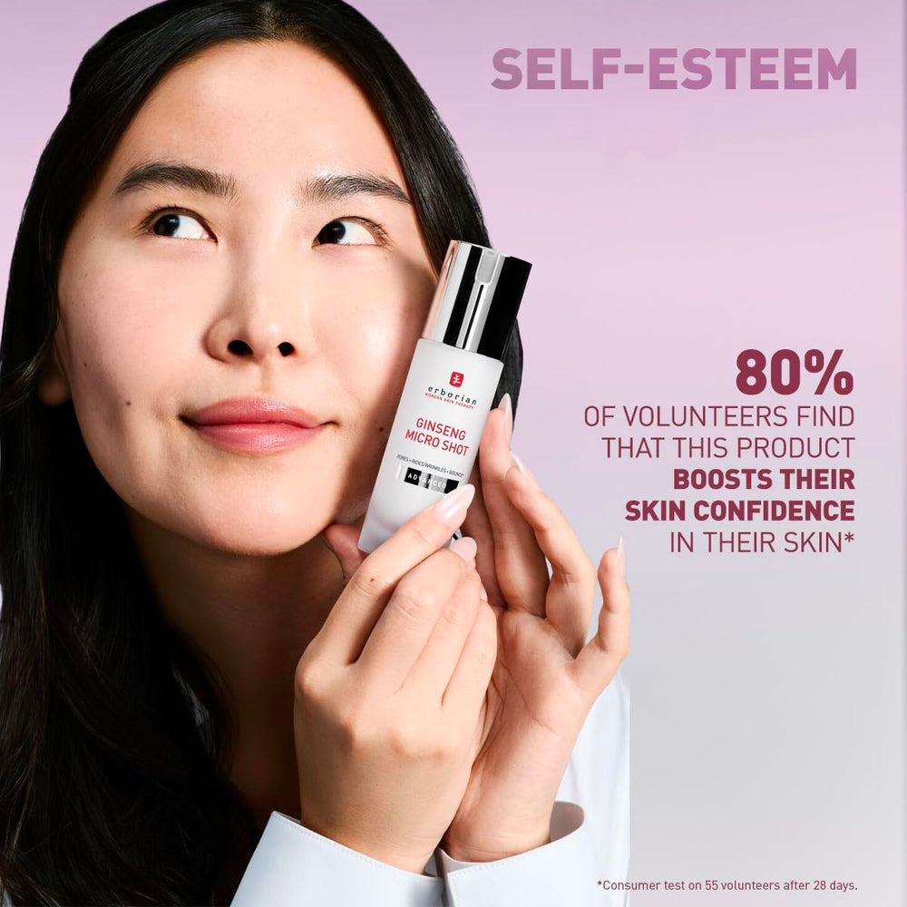 Erborian Ginseng Micro Shot bottle in hand, ready for a quick skincare moment.