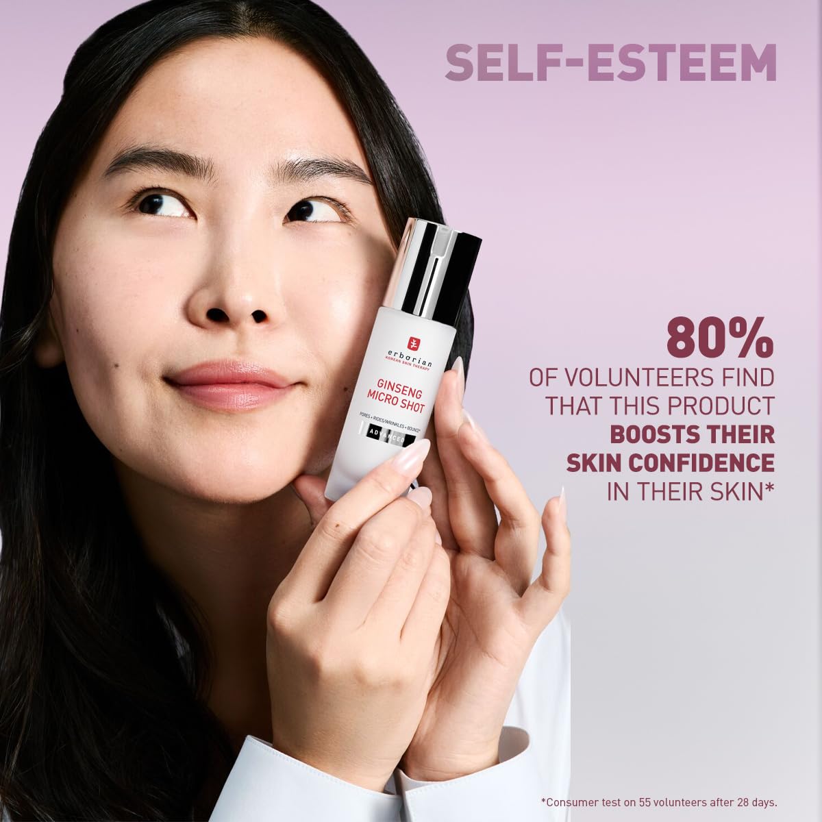 Erborian Ginseng Micro Shot routine setup suggests refined pores and texture