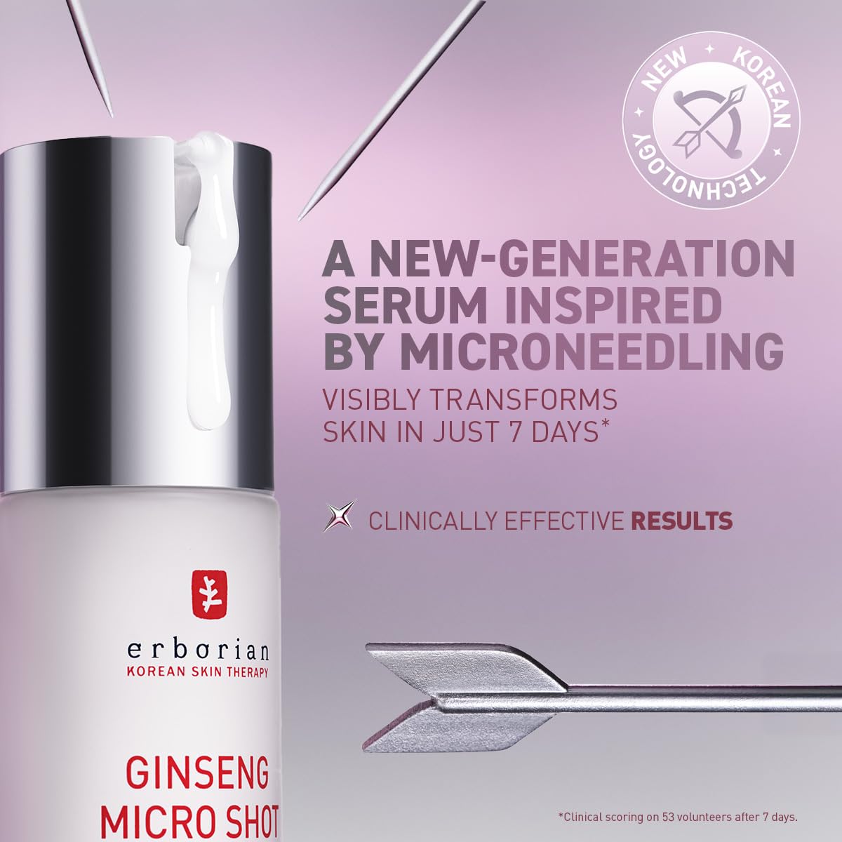 Erborian Ginseng Micro Shot serum closeup, showcasing glossy texture and premium finish.
