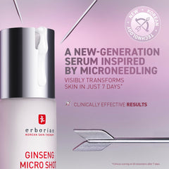 Erborian Ginseng Micro Shot serum closeup, showcasing glossy texture and premium finish.