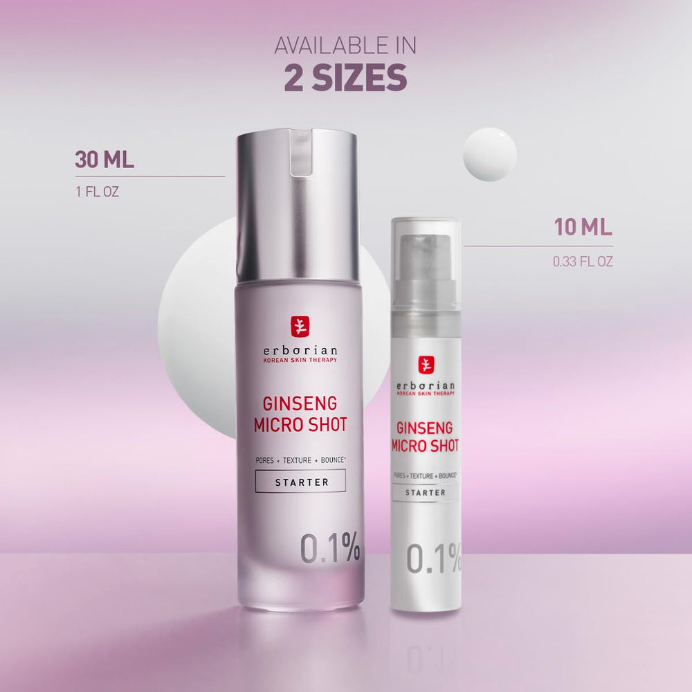 Erborian Ginseng Micro Shot serum drop demonstrates smooth absorption.