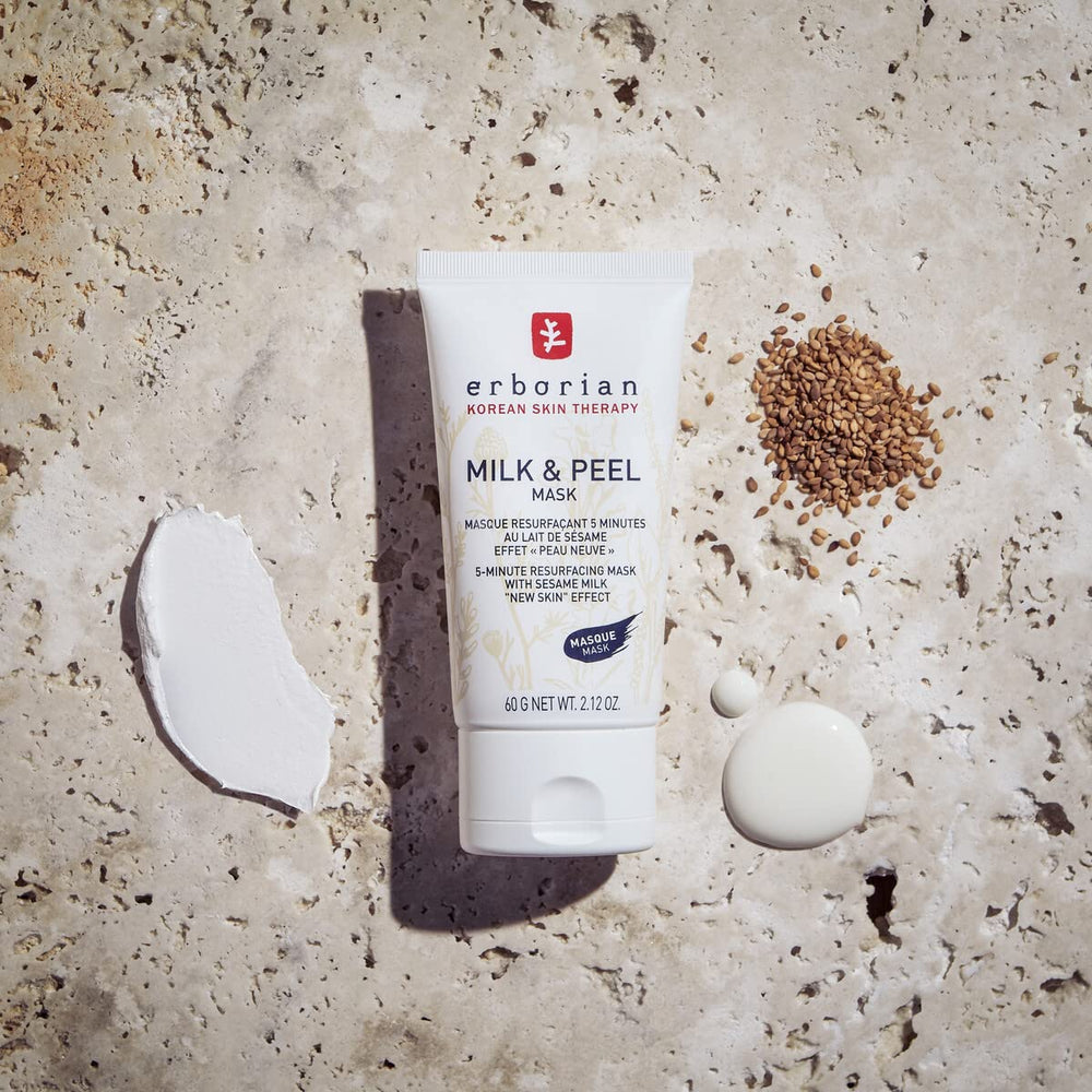 Erborian Milk & Peel Mask enzymes at work during mild exfoliation session.