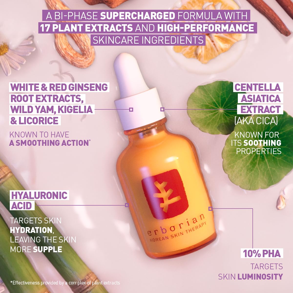 Erborian Milky Night Serum texture close-up reveals quick absorption without greasiness.