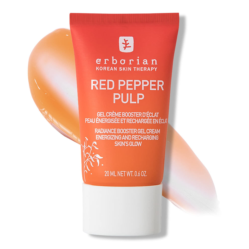 Erborian Red Pepper Pulp bottle pump energizes hydration for radiant skin.