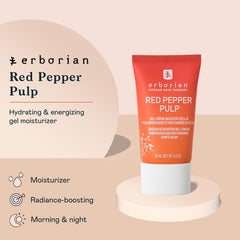 Erborian Red Pepper Pulp gel texture close-up shows refreshing moisture.