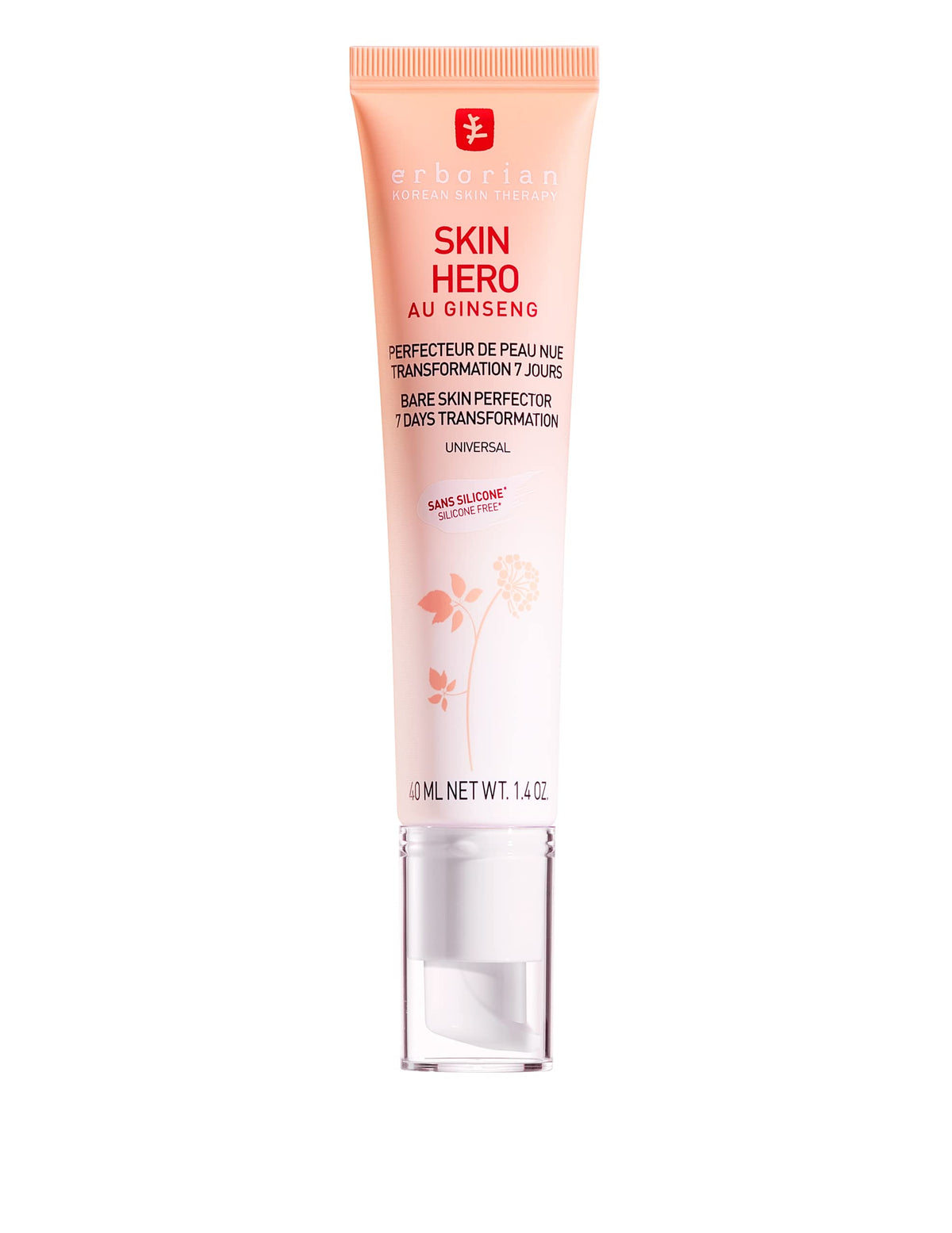 Erborian Skin Hero bottle pour shows a lightweight primer for instant smoothing.