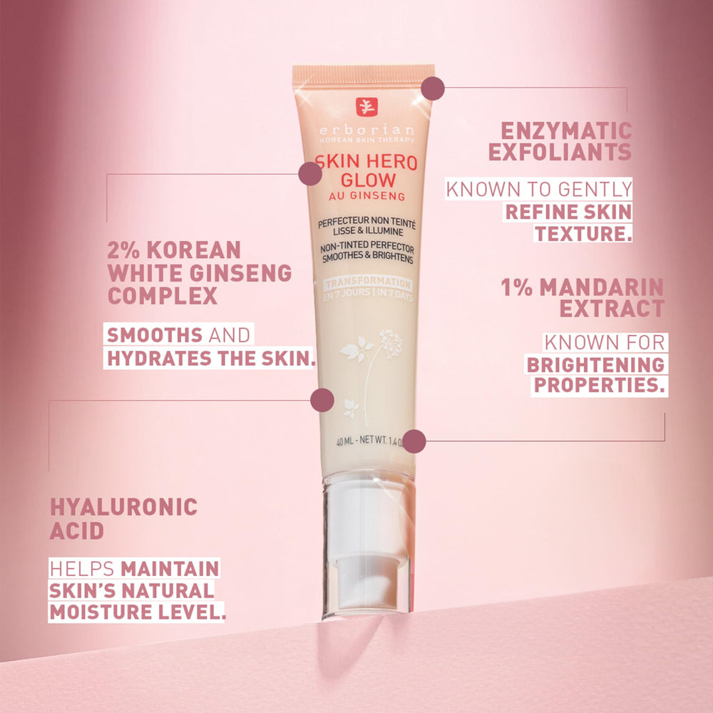 Erborian Skin Hero Glow hydration scene captures dewy, refreshed complexion