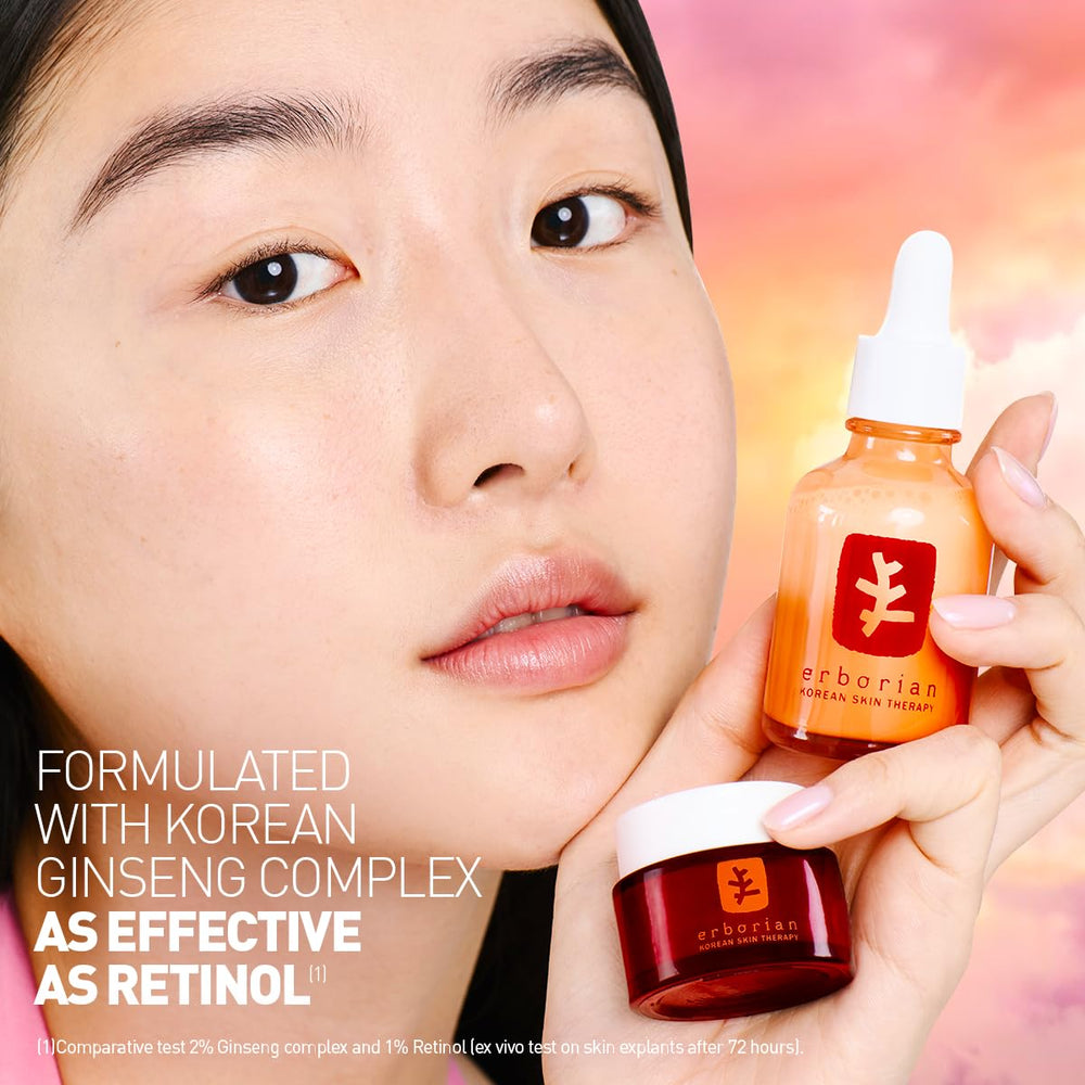 Erborian Skin Therapy Eye application demonstrates gentle dab for absorption.
