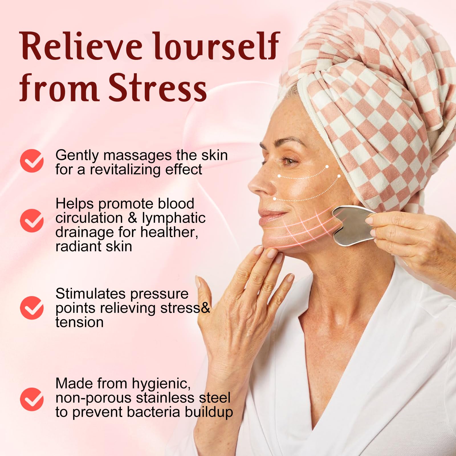 erdnretl face roller stainless steel for enhanced skin lifting and circulation