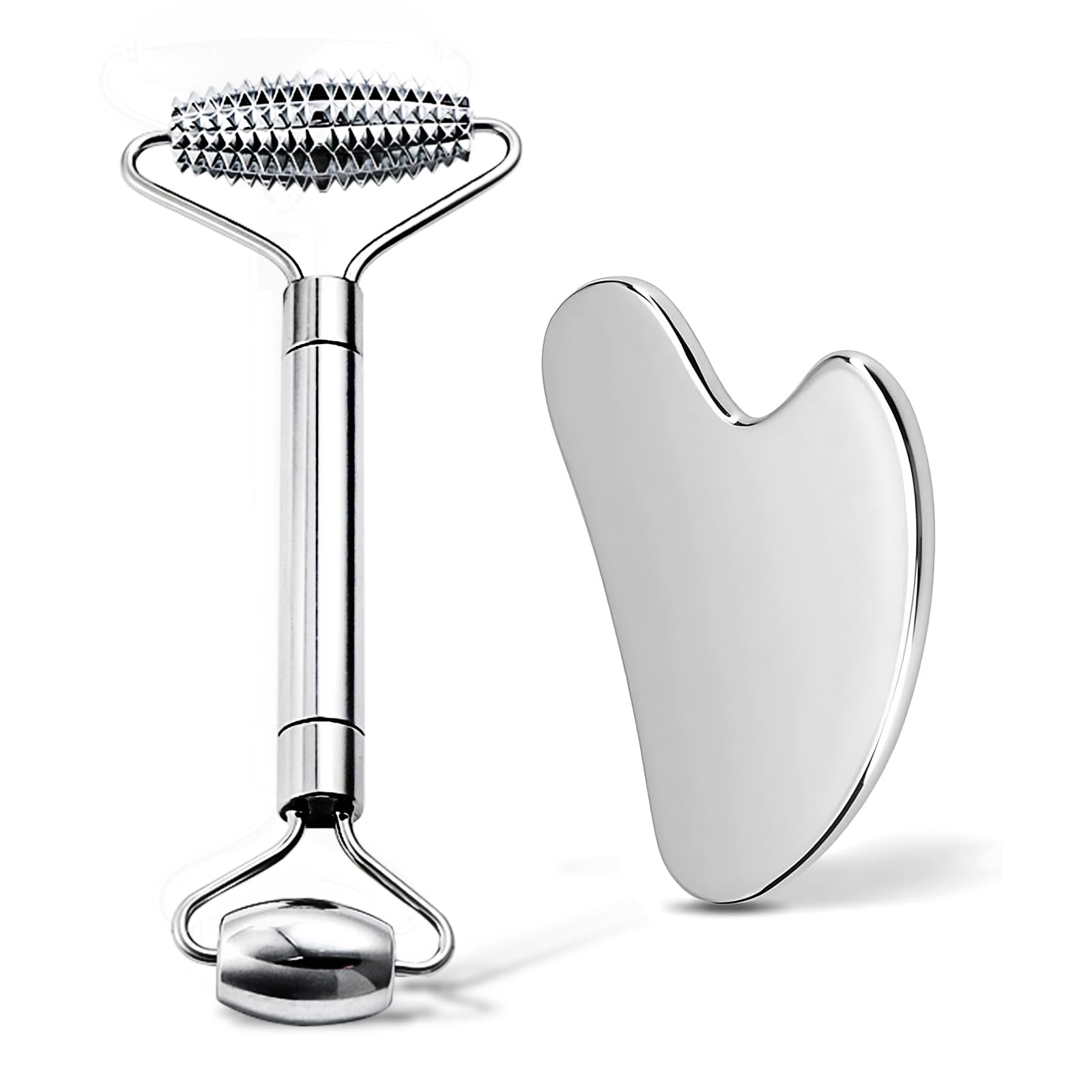 erdnretl gua sha tool stainless steel for soothing facial massage and gentle lymph drainage
