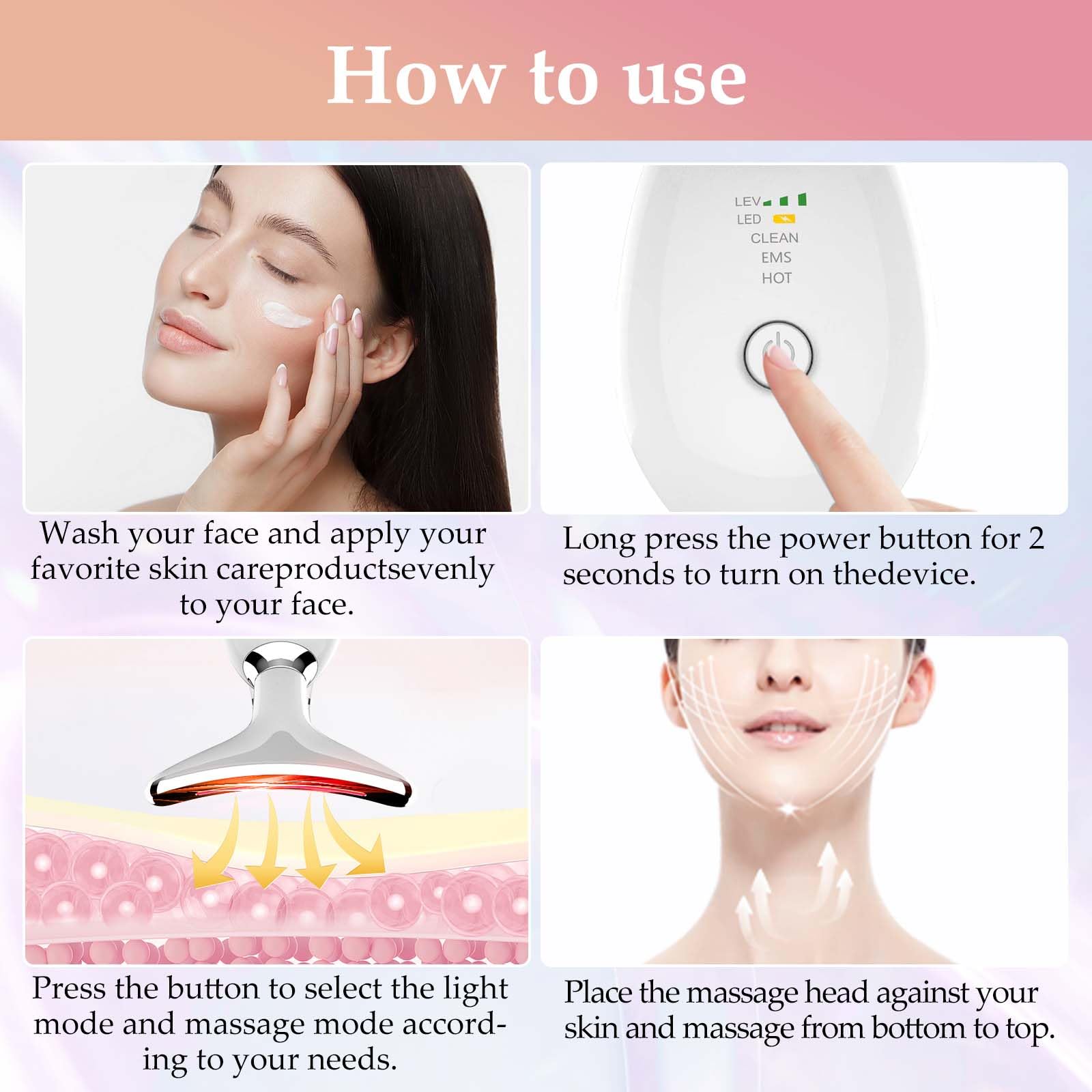 erdnretl portable rechargeable facial massager ideal for on-the-go skincare.