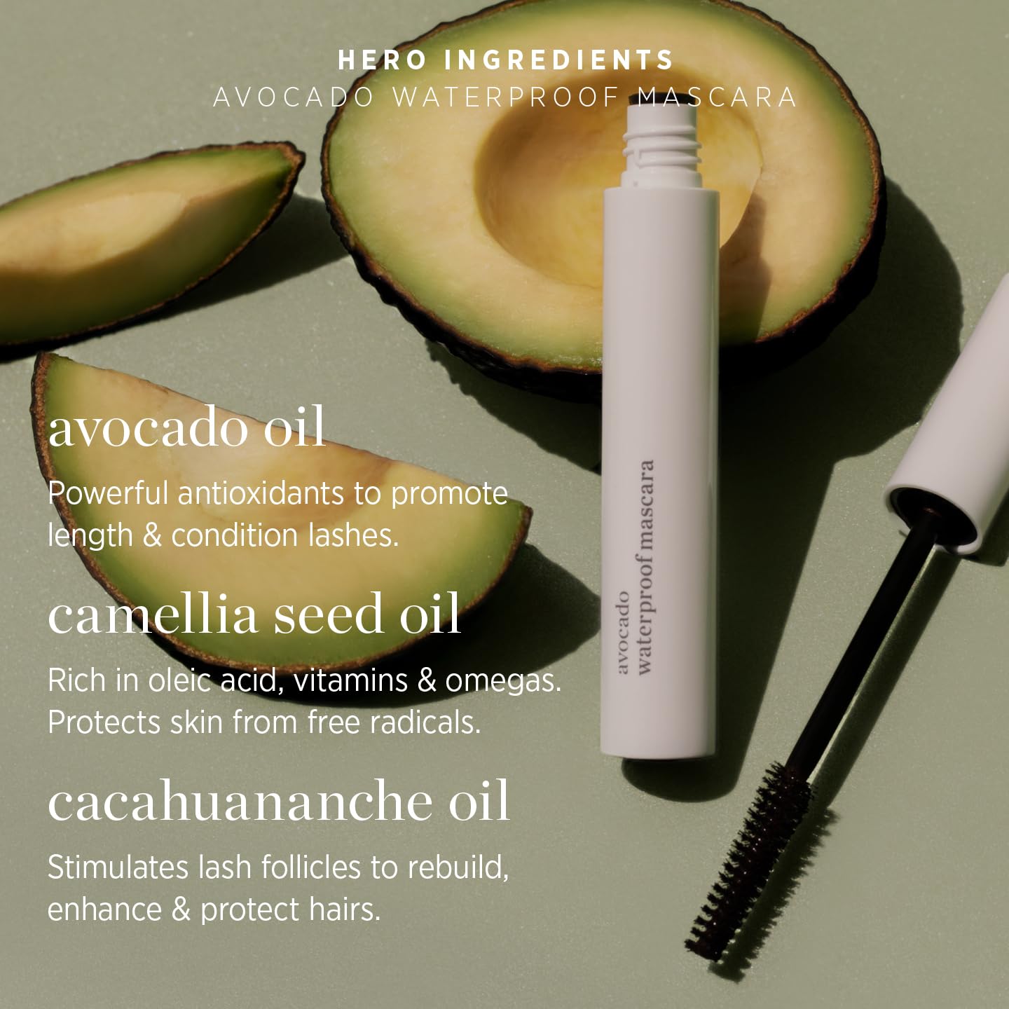 Ere Perez Avocado Waterproof Mascara mamey oil focus suggests nourishing lash care