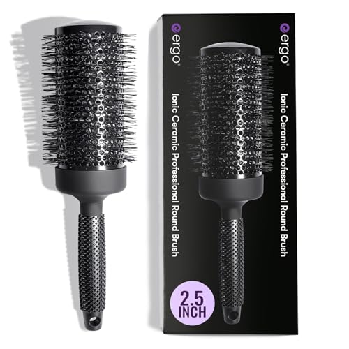 ERGO Ceramic Ionic Round Brush grip handle for comfortable styling sessions