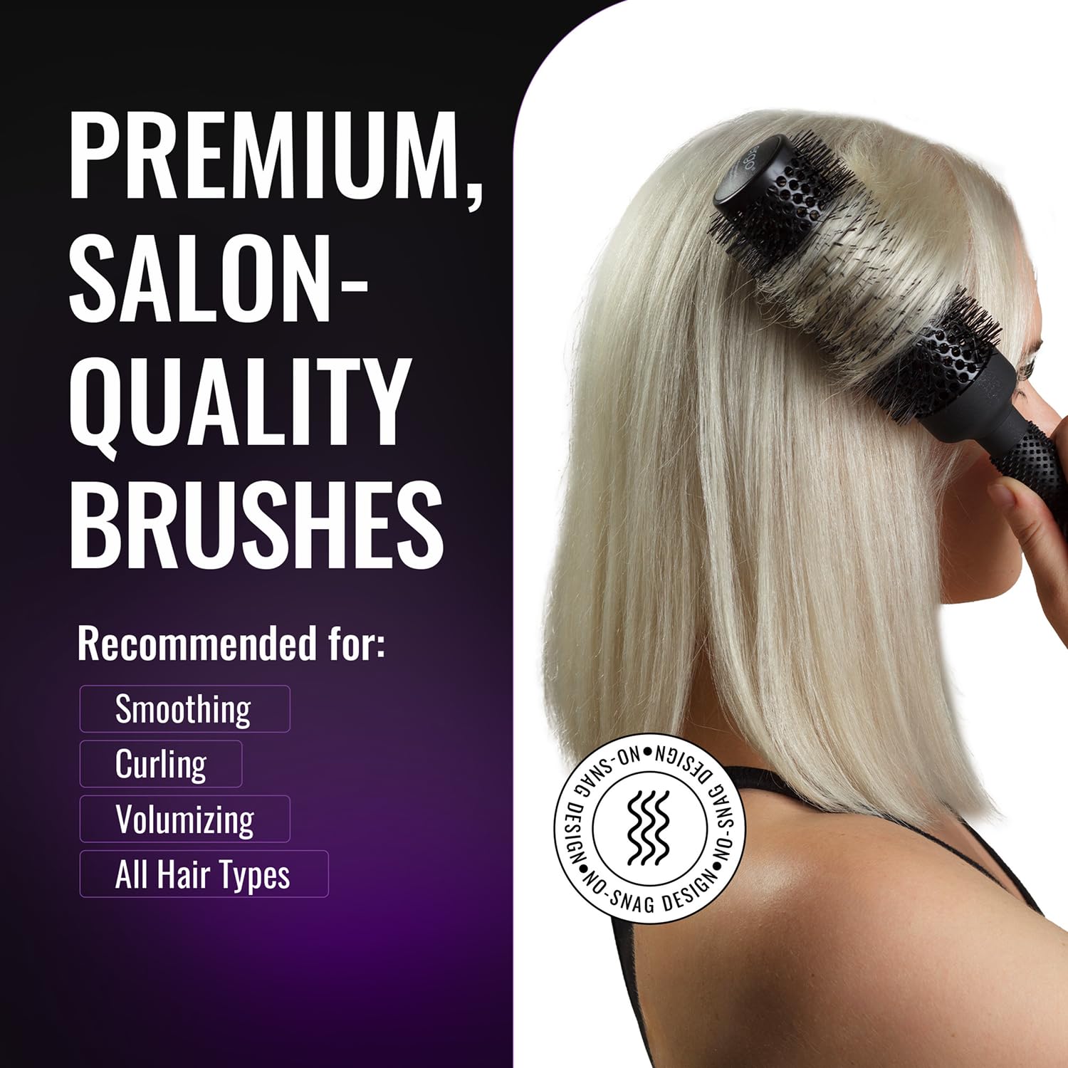Close-up of vented design on ERGO brush promoting faster drying