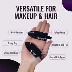 ERGO crimpless hair clip bangs curls use for no-dent grip during styling.