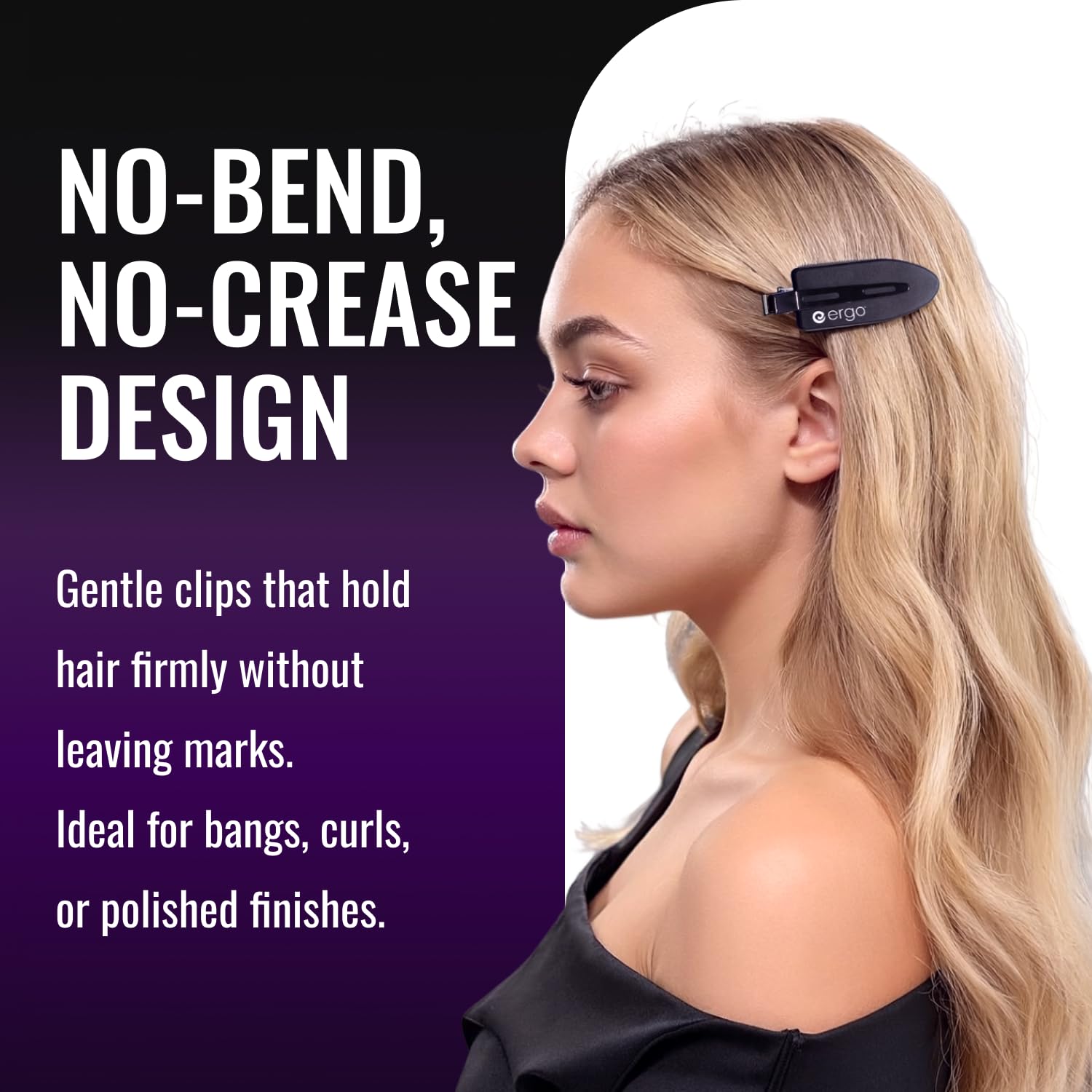 ERGO heat-resistant hair clips silicone-coated ready for blowouts and sectioning.