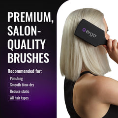 ERGO Ionic Paddle Brush tourmaline pins add shine and frizz control during styling