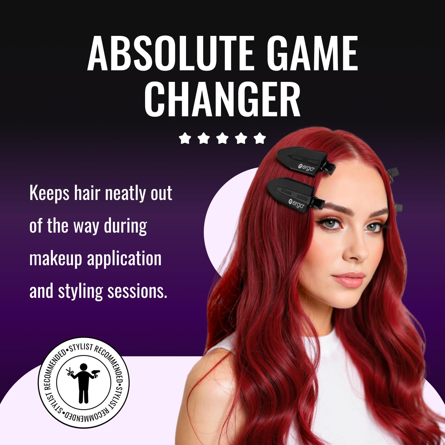 ERGO professional salon hair clip collection includes reliable tools for setup and styling.