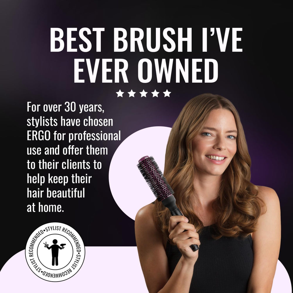 ERGO Super Gentle Round Brush 2.5-inch diameter ideal for long, fine hair styling.