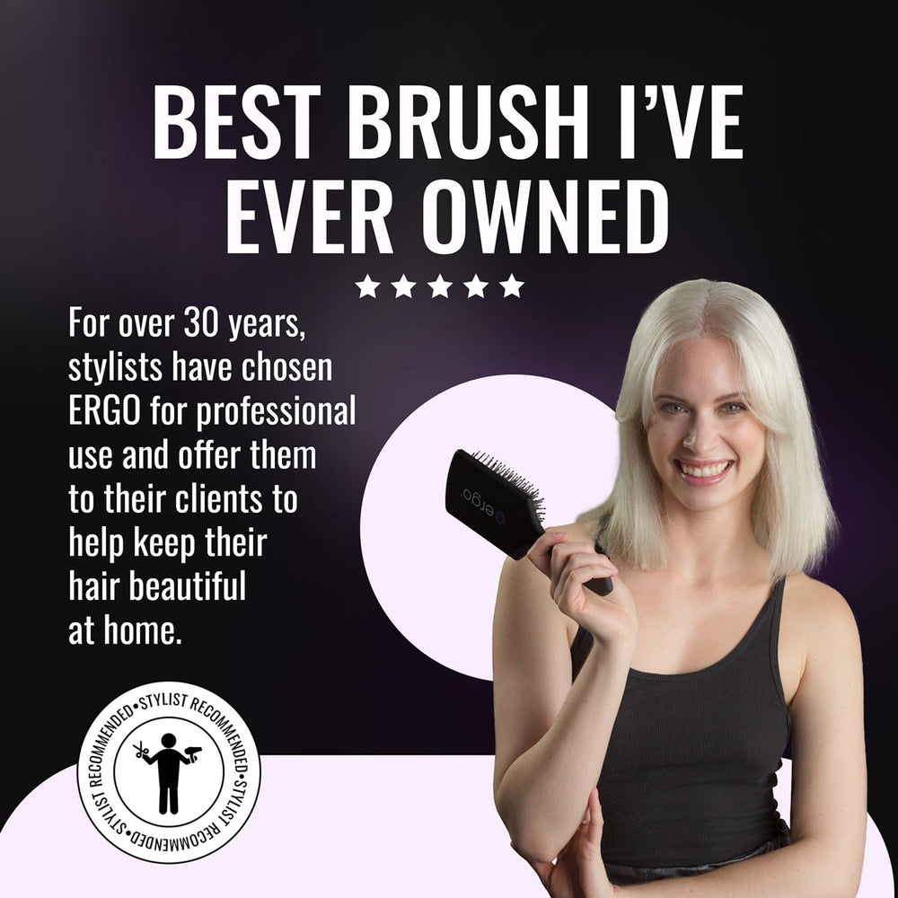 ERGO Tourmaline Crystal Complex technology highlights frizz control and shine benefits