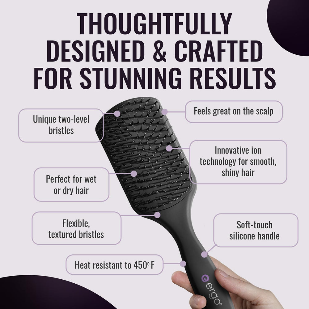 ERGO Tourmaline Ion Technology reduces frizz for shine