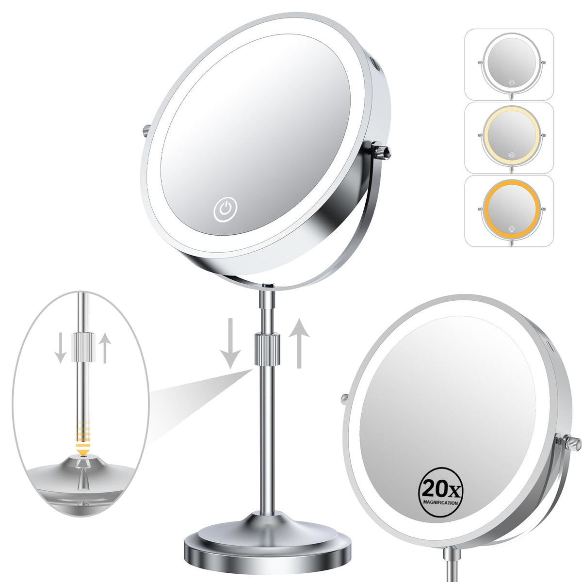 Erlingeryi 9in magnifying mirror front view for clear makeup prep