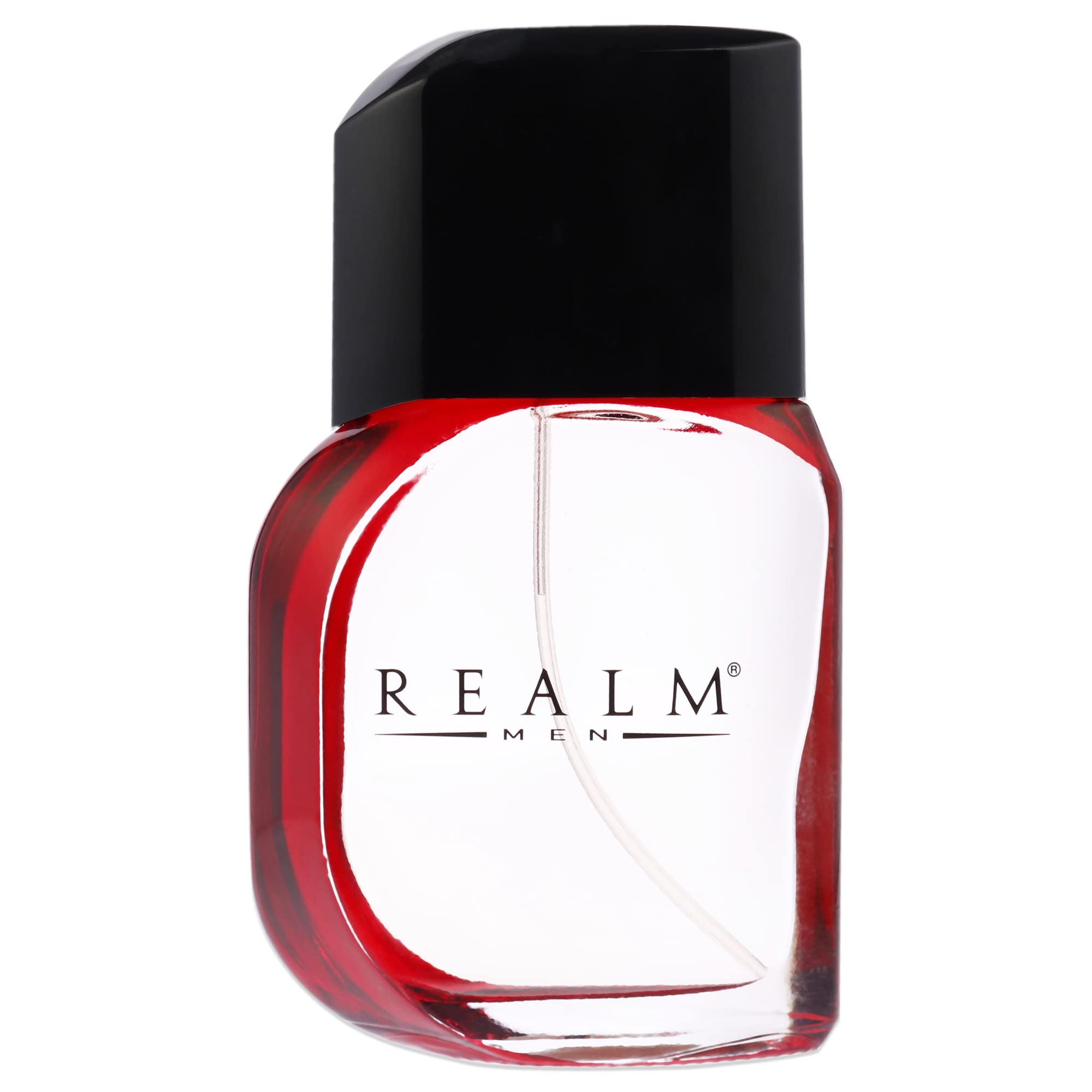 Erox Realm red bottle angle shows premium packaging for gifting.