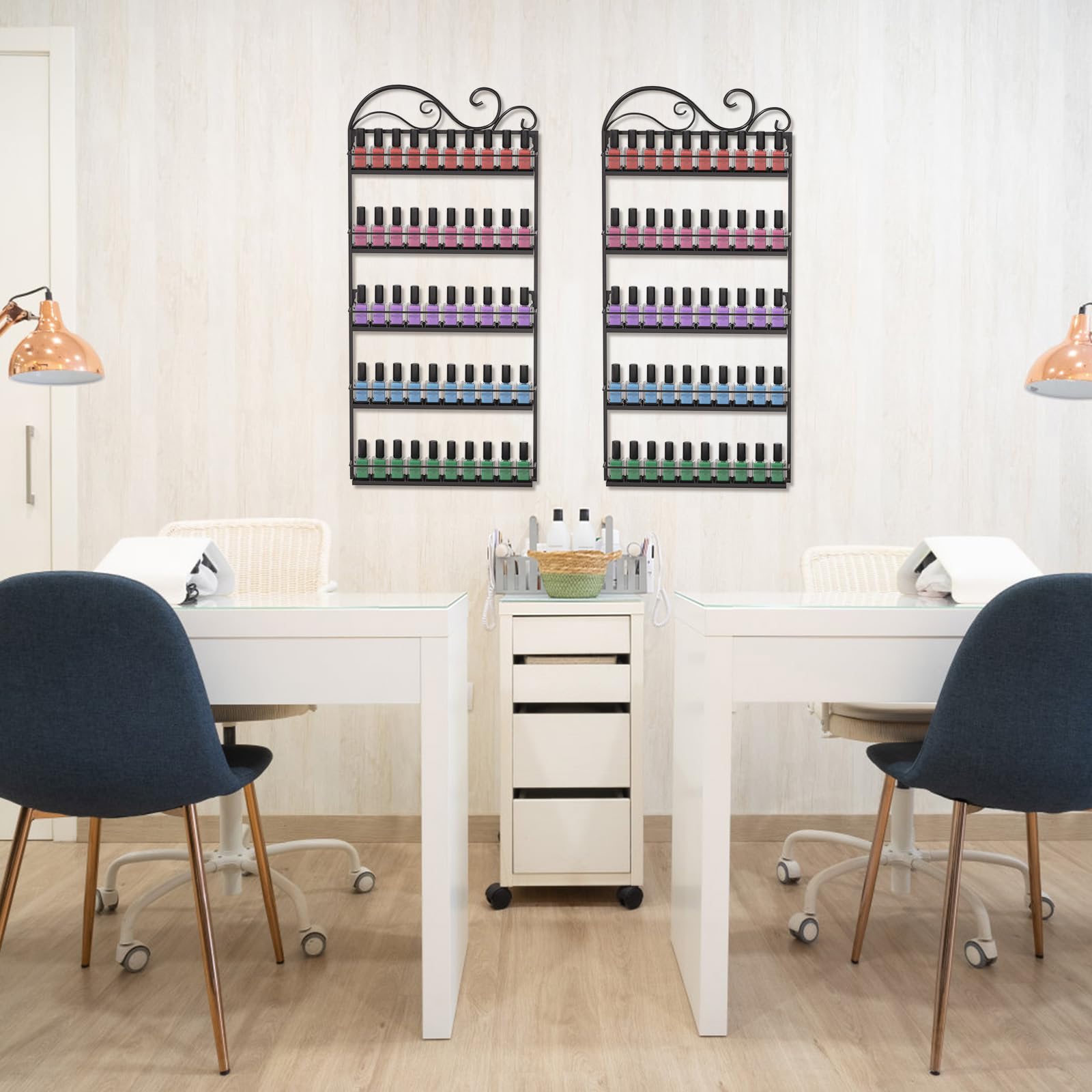 ERYTLLY nail polish rack protective bars secure bottles during display.