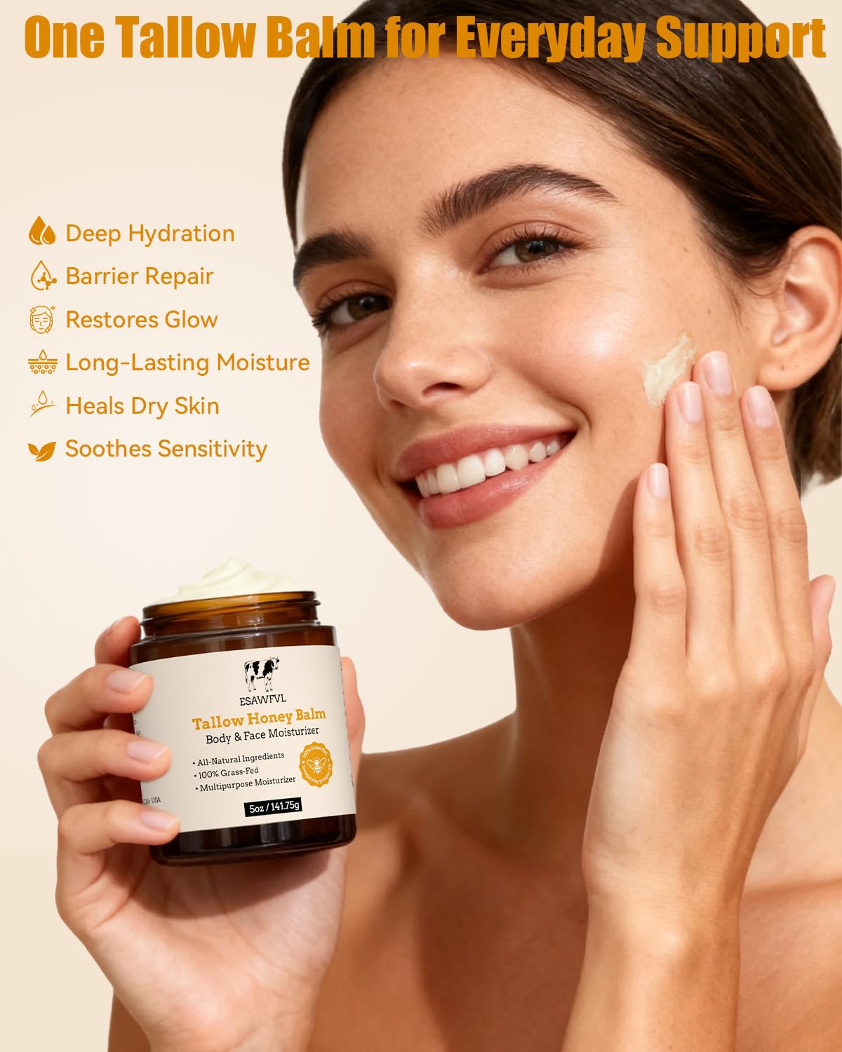 ESAWFVL natural formula packaging image emphasizes clean, simple skincare.