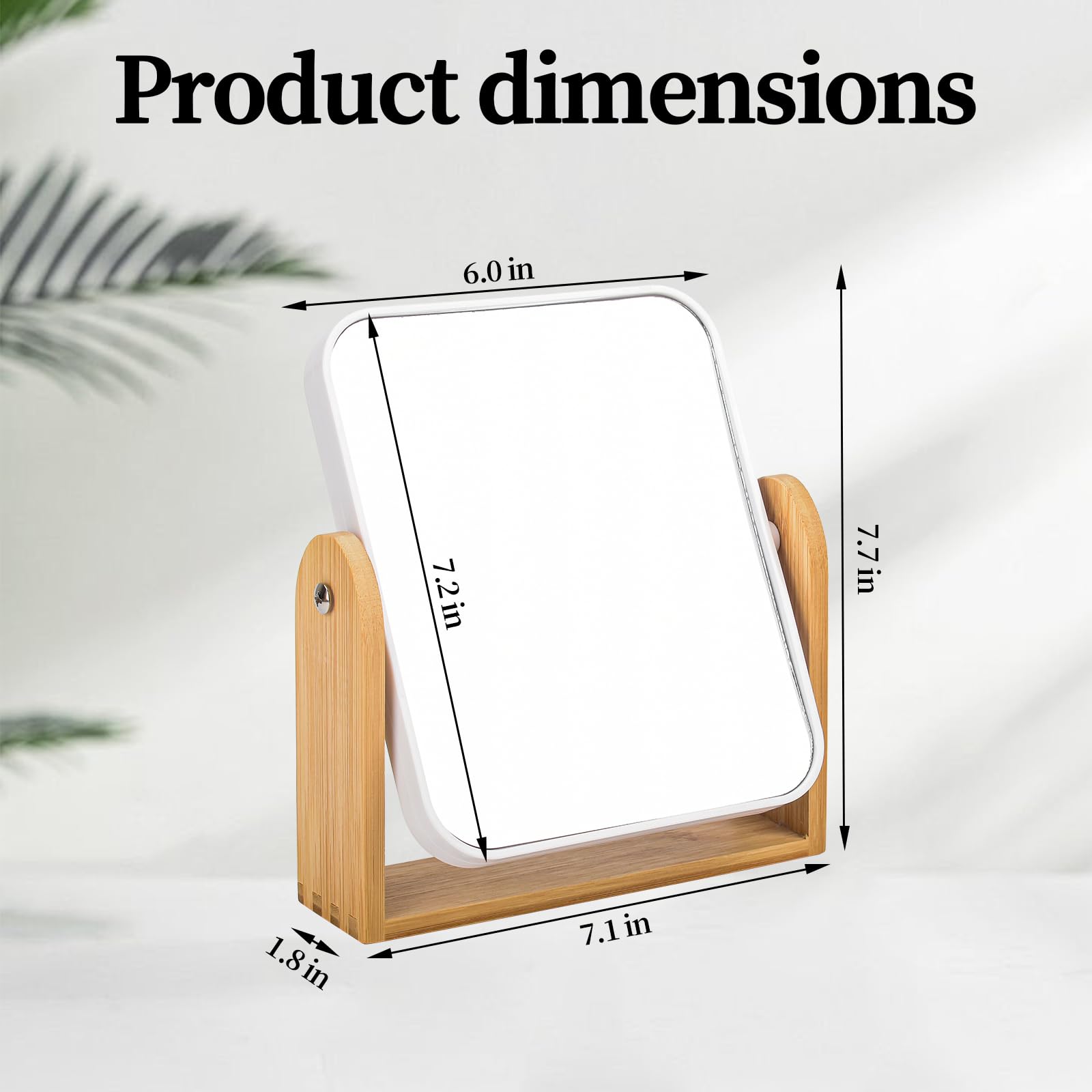 Esayendder bamboo stand desk mirror showcases natural wood texture and eco-friendly style.