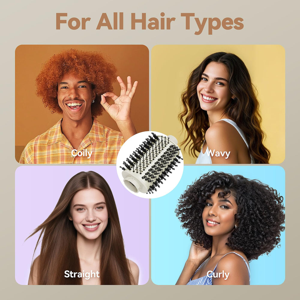 Esctabalt oval brush volume-boost showcases added lift while drying.